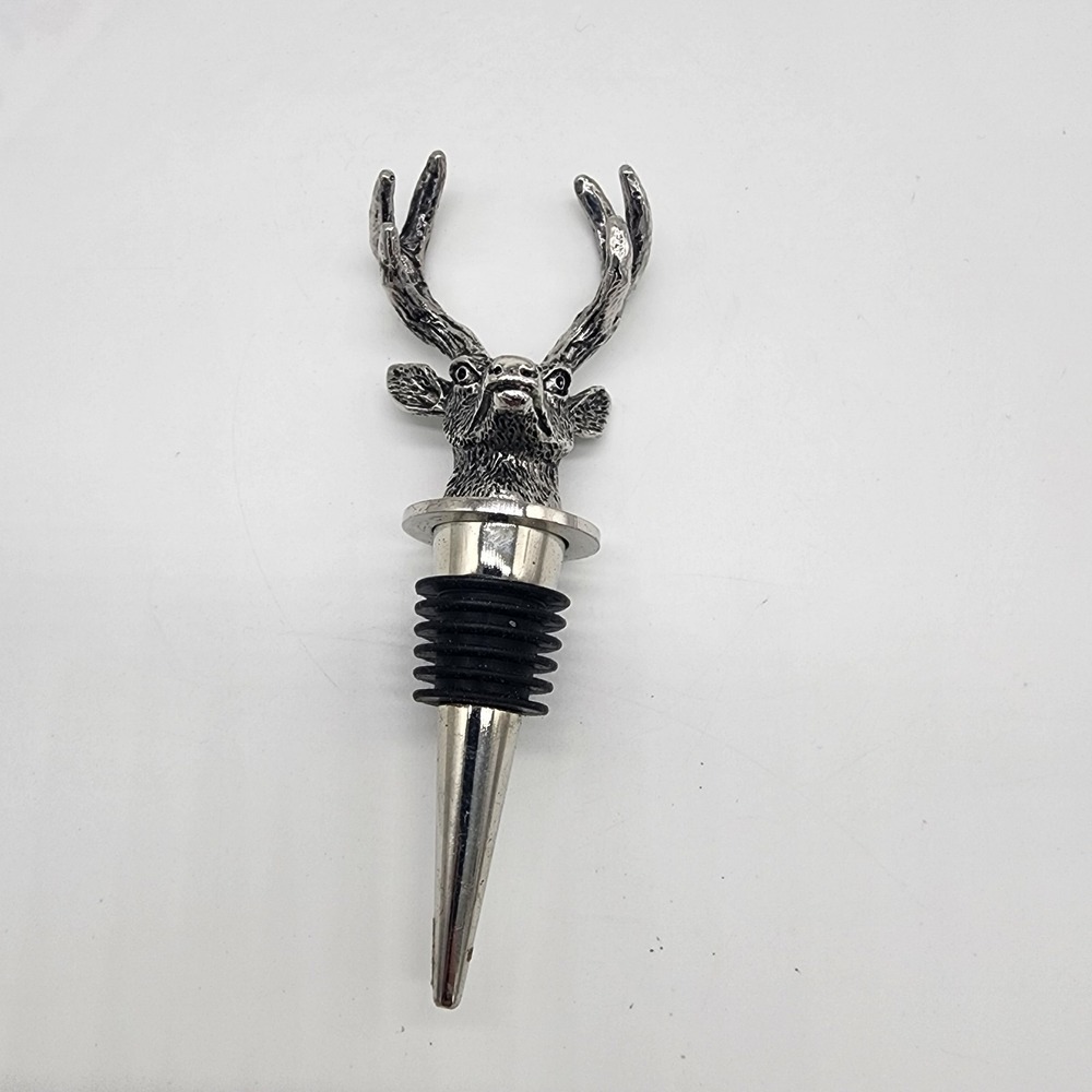Metal Stag / Deer Head Wine Bottle Stopper Cast Metal Antler Design‎ Bar